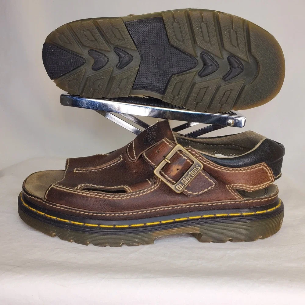 Vintage 90's Dr. Martens AirWair 8A60 Chunky Fisherman Sandals Mens 12 Brown